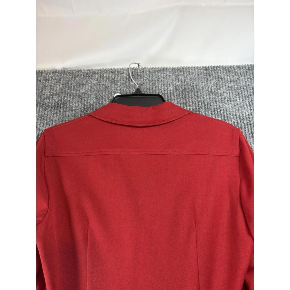 90s Vintage Designer Vertigo Paris Blazer Womens Medium Red Silver Accents Zips - Picture 12 of 15